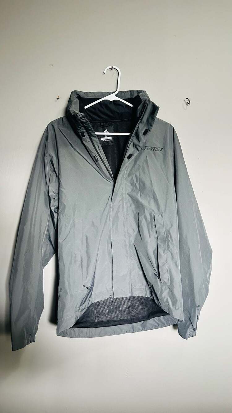 Adidas Terrex Climaproof Rain Jacket Size S Gray. Pc138